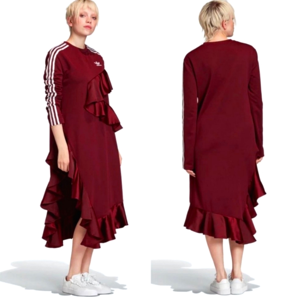 Adidas Burgundy Asymmetrical Dress S